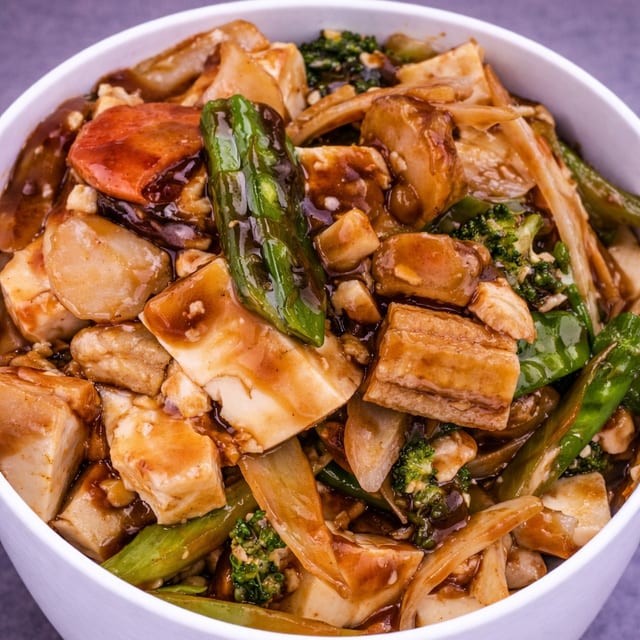 Steamed Tofu with Fresh Vegetable.