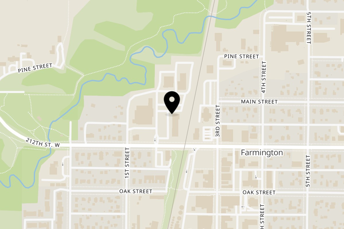 Map showing the location of Weng's Kitchen on 115 Elm Street in Farmington